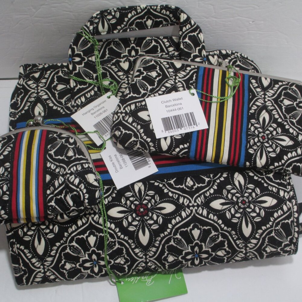 NWT Vera Bradley Retired Barcelona 3 Pc Set Organizer Wallet Coin Purse - Picture 4 of 15
